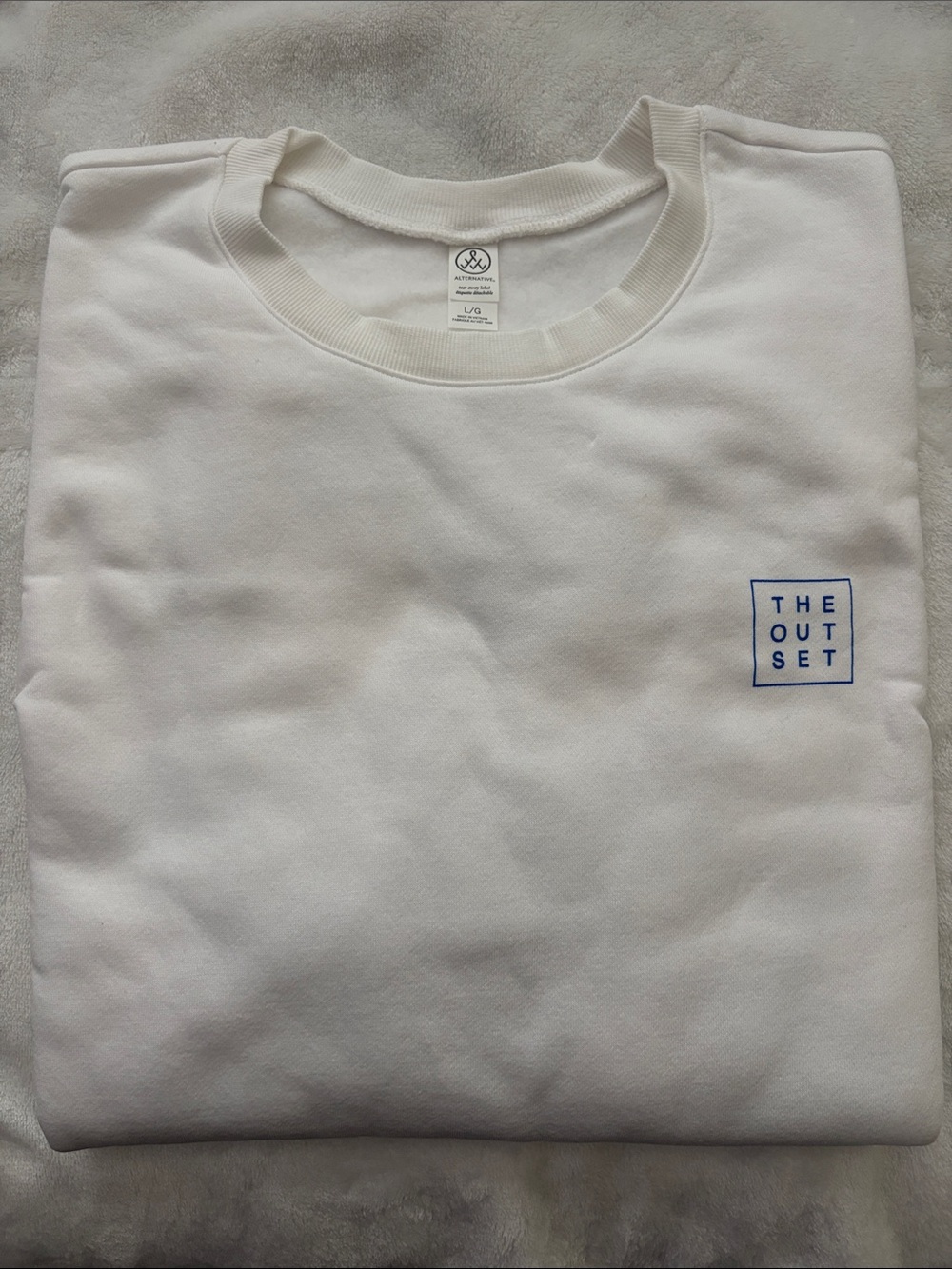 The Outset White Crewneck Sweatshirt - Men's Minimal Pullover